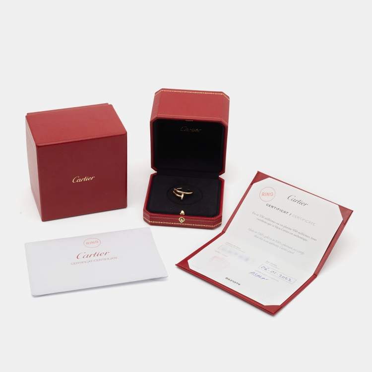 Pre Owned Cartier Juste Un Clou Diamond 18k Rose Gold Ring Size 55