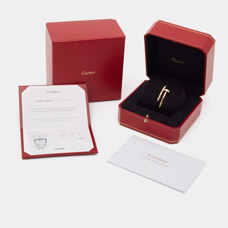 Pre Owned Cartier Juste Un Clou Diamond 18k Rose Gold Bracelet 16