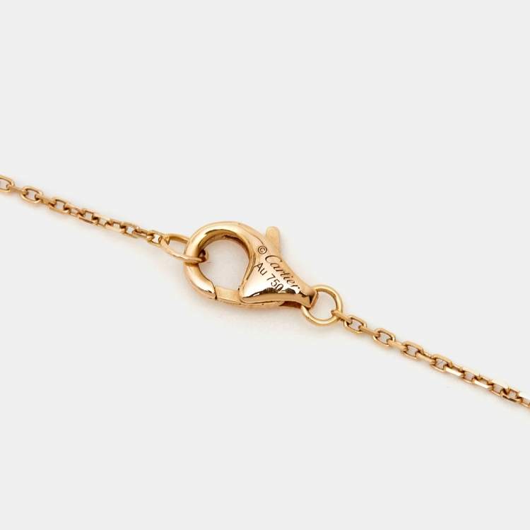 Pre Owned Cartier Amulette De Cartier Malachite Diamond 18k Rose Gold XS Model Necklace