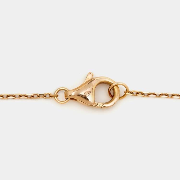 Pre Owned Cartier Amulette De Cartier Malachite Diamond 18k Rose Gold XS Model Necklace
