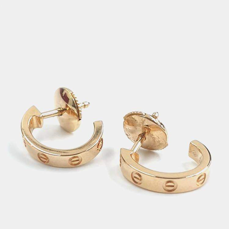 مملوكة مسبقًا Cartier 18K Rose Gold Love Hoop Earrings