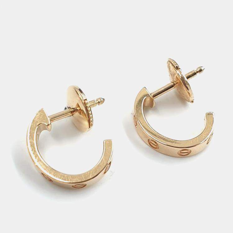مملوكة مسبقًا Cartier 18K Rose Gold Love Hoop Earrings