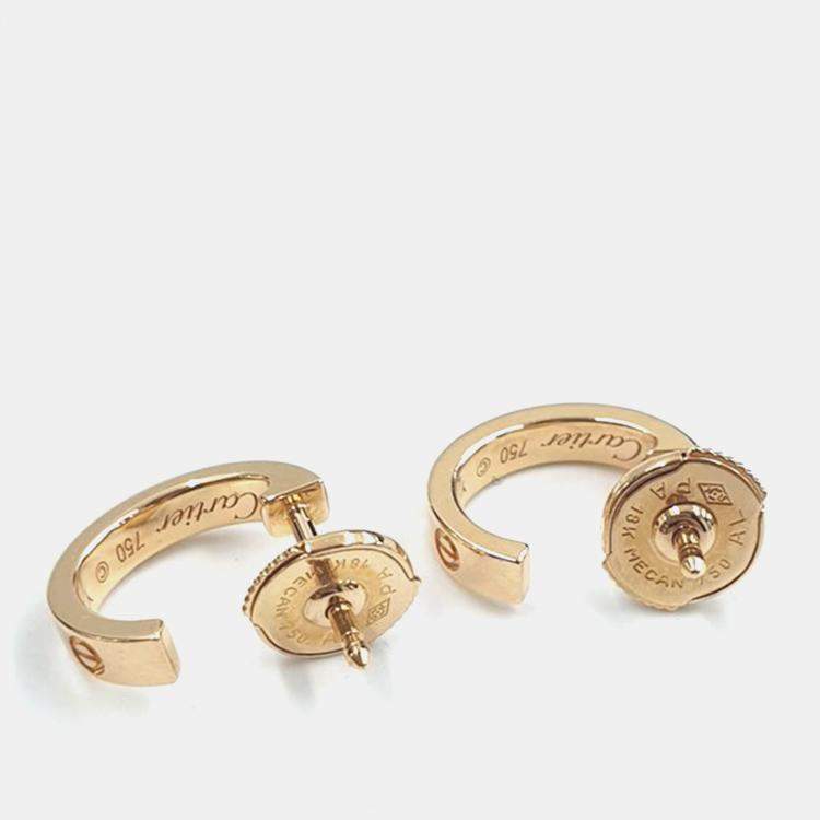 مملوكة مسبقًا Cartier 18K Rose Gold Love Hoop Earrings