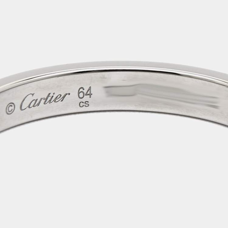 Pre Owned Cartier C De Cartier Platinum Wedding Band Ring EU 64