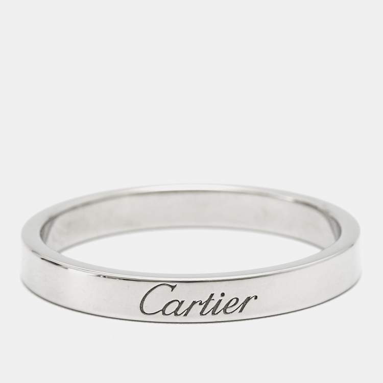 Pre Owned Cartier C De Cartier Platinum Wedding Band Ring EU 64
