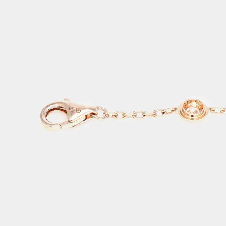 Pre Owned Cartier 18K Rose Gold and Diamond 7 Pieces d'Amour Station Bracelet