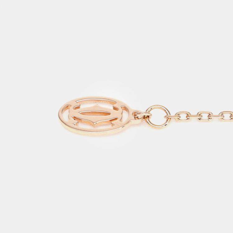 Pre Owned Cartier 18K Rose Gold and Diamond 7 Pieces d'Amour Station Bracelet