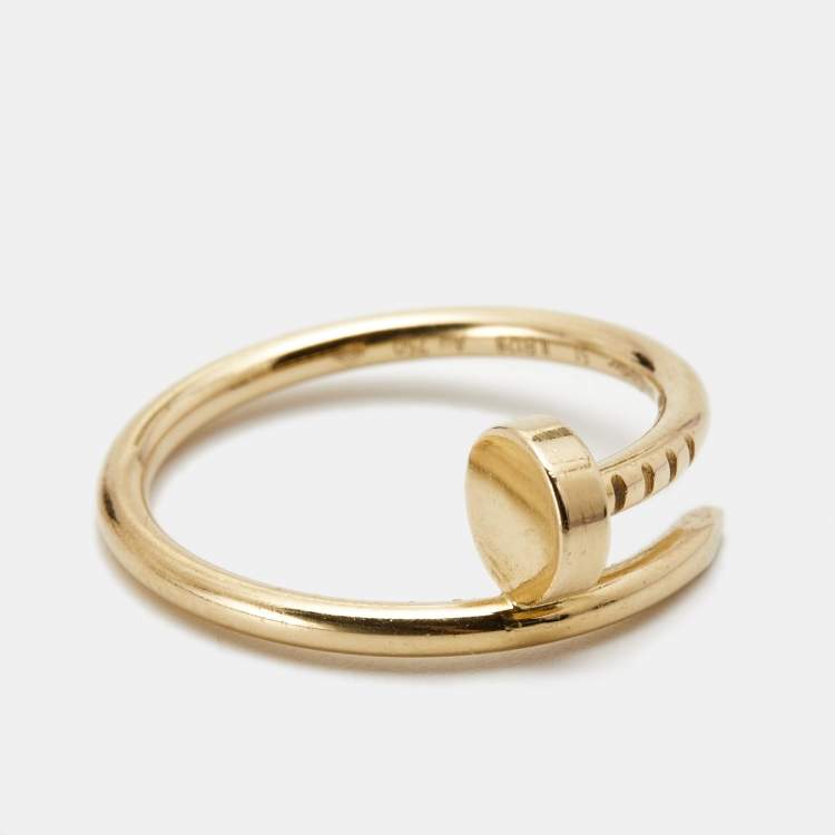 Pre Owned Cartier Juste Un Clou 18k Yellow Gold Small Model Ring Size 51