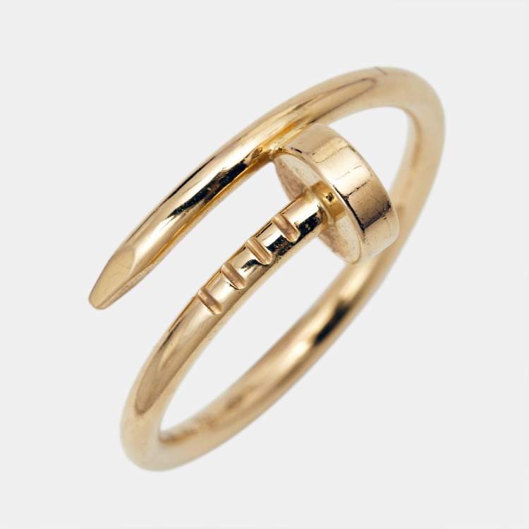 Pre Owned Cartier Juste Un Clou 18k Yellow Gold Small Model Ring Size 51