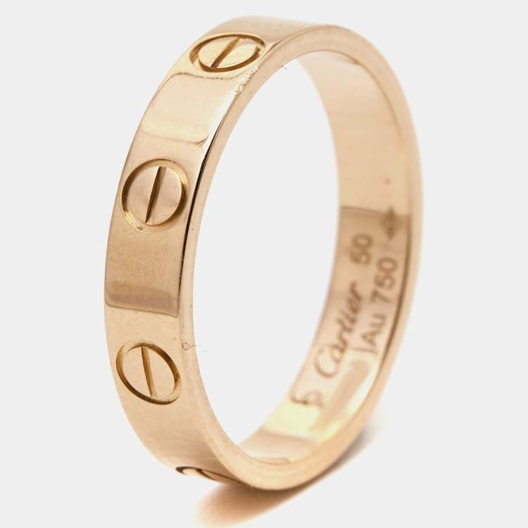 Pre Owned Cartier Love 18k Rose Gold Ring Size 50