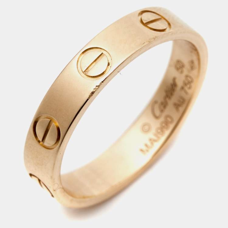Pre Owned Cartier Love 18k Rose Gold Ring Size 50
