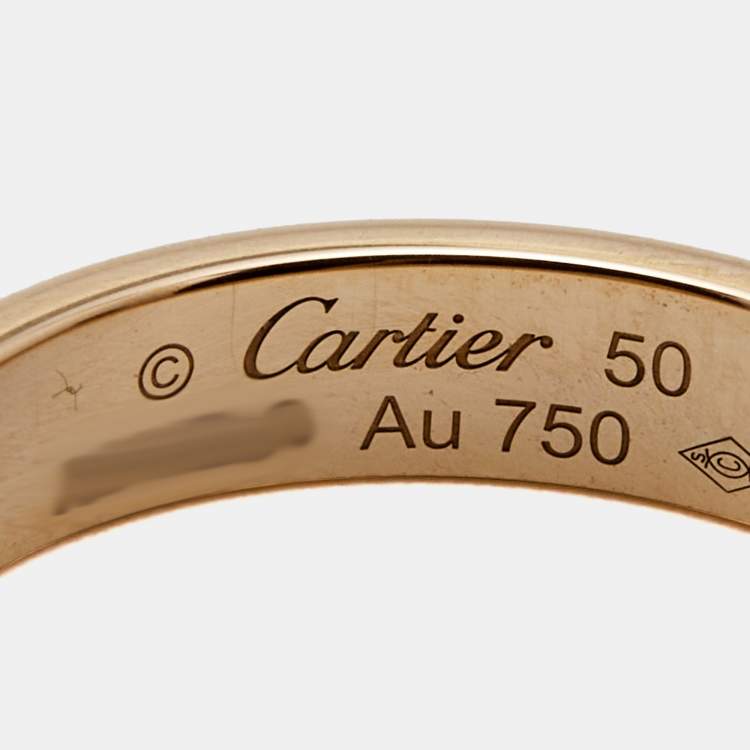 Pre Owned Cartier Love 18k Rose Gold Ring Size 50