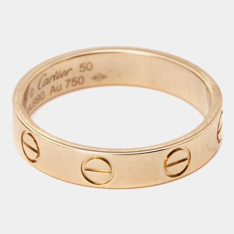 Pre Owned Cartier Love 18k Rose Gold Ring Size 50