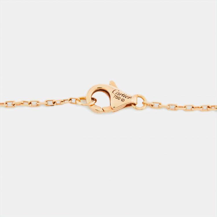 Pre Owned Cartier Trinity de Cartier Cultured Pearl 18K Three Tone Gold Necklace