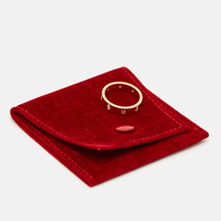 Pre Owned Cartier Love 8 Diamond 18k Rose Gold Wedding Band Ring 52