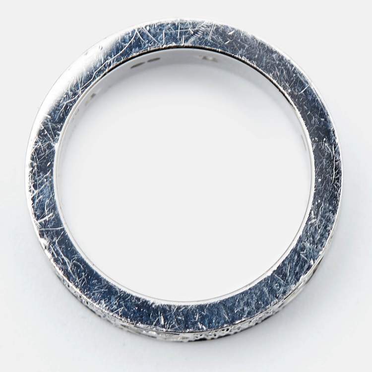 Pre Owned Cartier Love Diamonds 18k White Gold Ring Size 49 