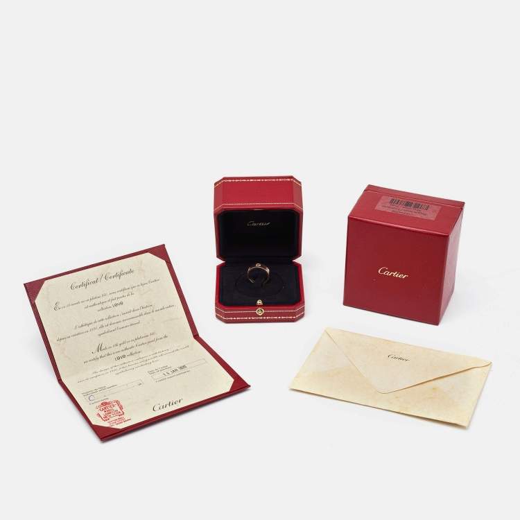 Pre Owned Cartier Love 18K Rose Gold Band Ring Size 51