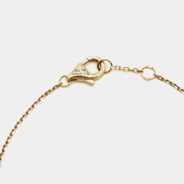 Pre Owned Cartier Amulette De Cartier Lapis Lazuli Diamond 18k Yellow Gold Bracelet