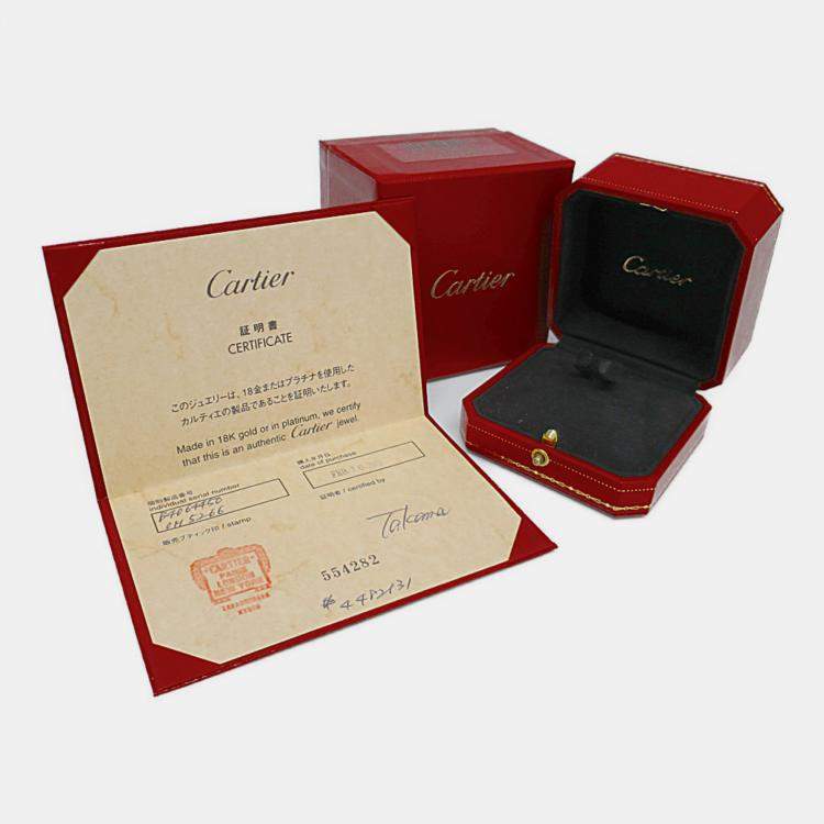 Pre Owned Cartier 18K Rose Gold and Sapphire Love Band Ring EU 50