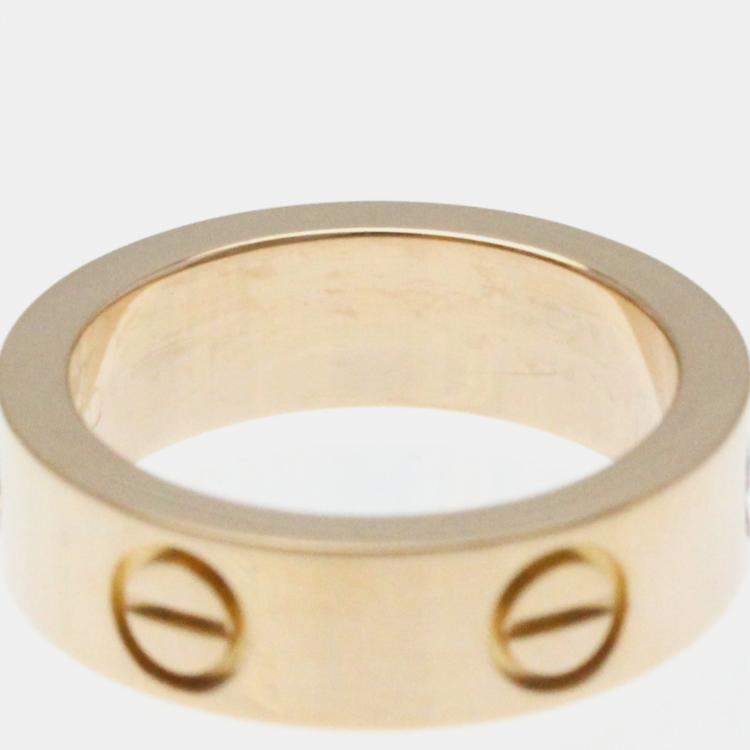 Pre Owned Cartier 18K Rose Gold and Sapphire Love Band Ring EU 50