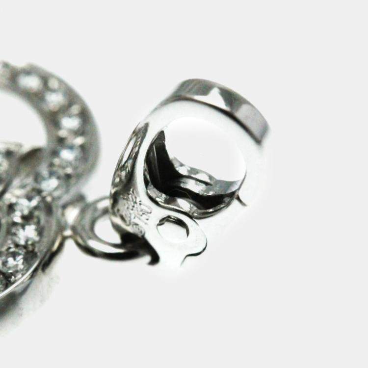 Pre Owned Cartier 18K White Gold and Diamond Double C Heart Charm