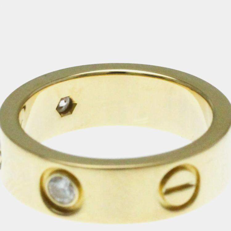 Pre Owned Cartier Love Yellow Gold Diamond Ring EU 50