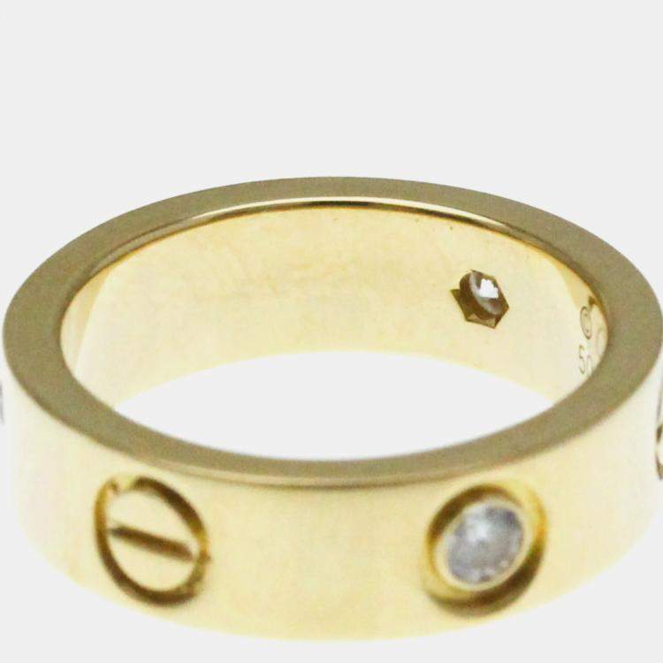Pre Owned Cartier Love Yellow Gold Diamond Ring EU 50