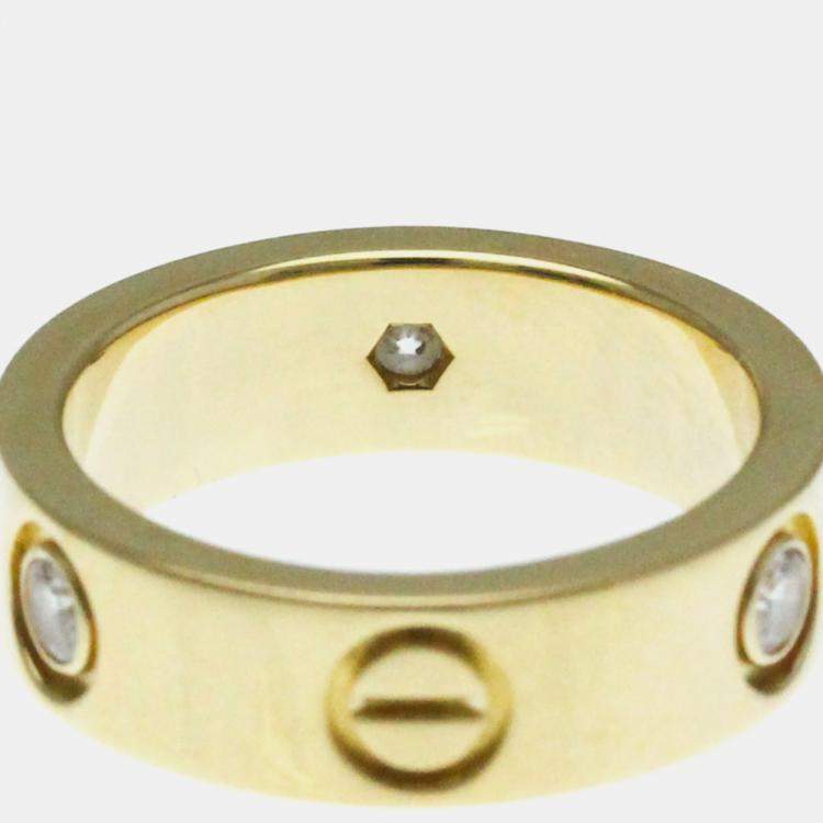 Pre Owned Cartier Love Yellow Gold Diamond Ring EU 50