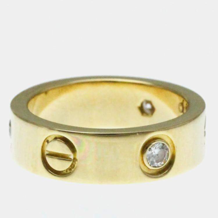 Pre Owned Cartier Love Yellow Gold Diamond Ring EU 50