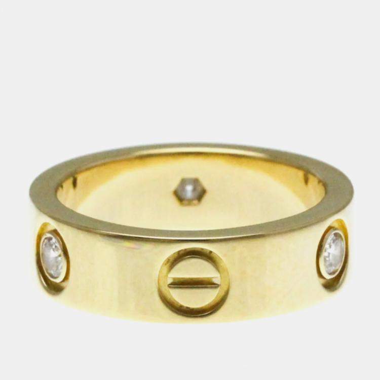 Pre Owned Cartier Love Yellow Gold Diamond Ring EU 50