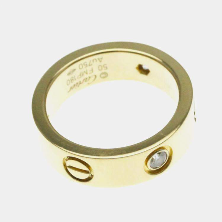 Pre Owned Cartier Love Yellow Gold Diamond Ring EU 50