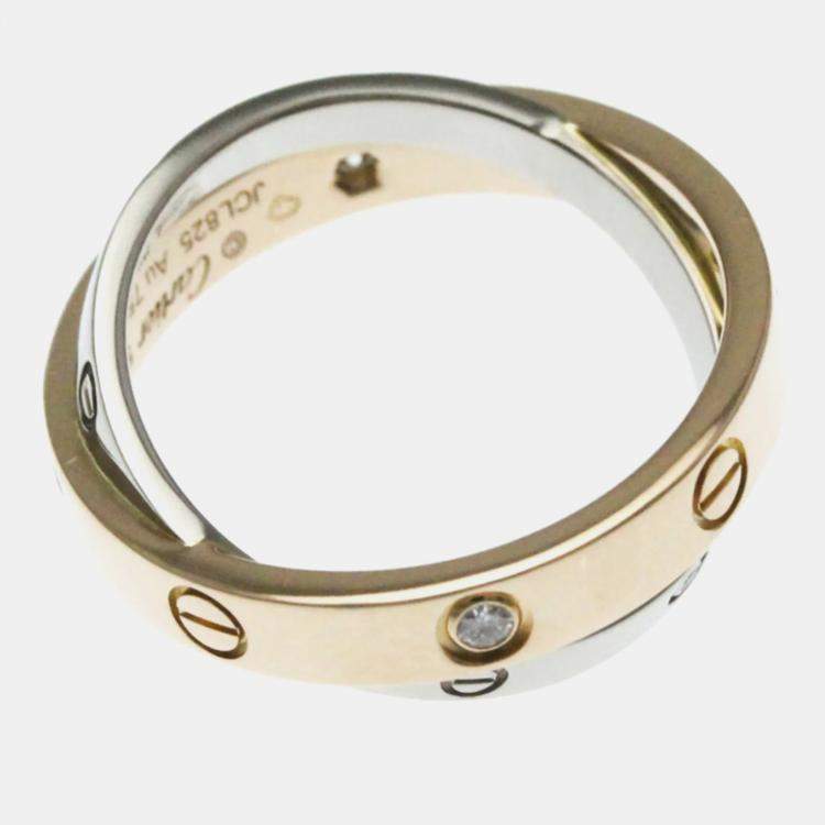 Pre Owned Cartier 18K Pink & White Gold Love Ring EU 51