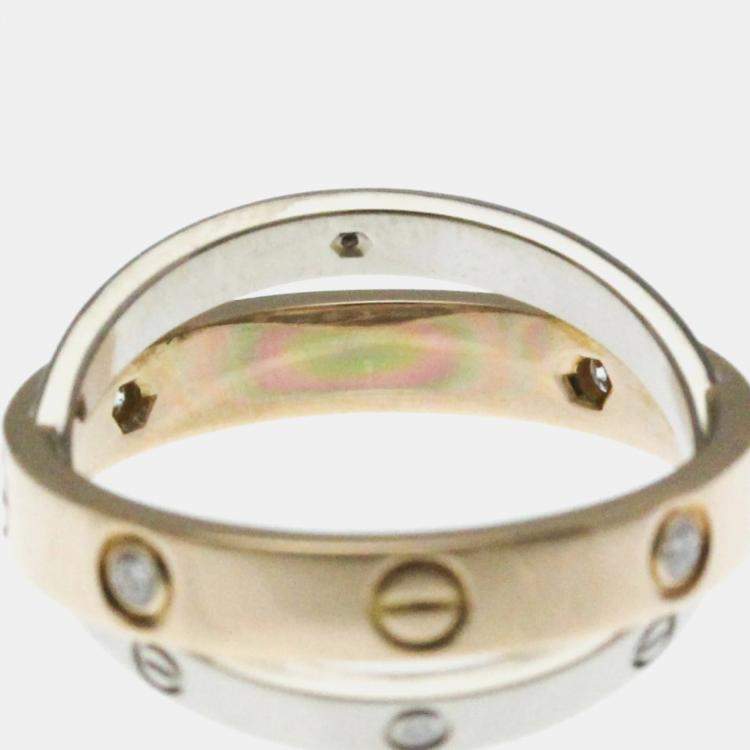 Pre Owned Cartier 18K Pink & White Gold Love Ring EU 51