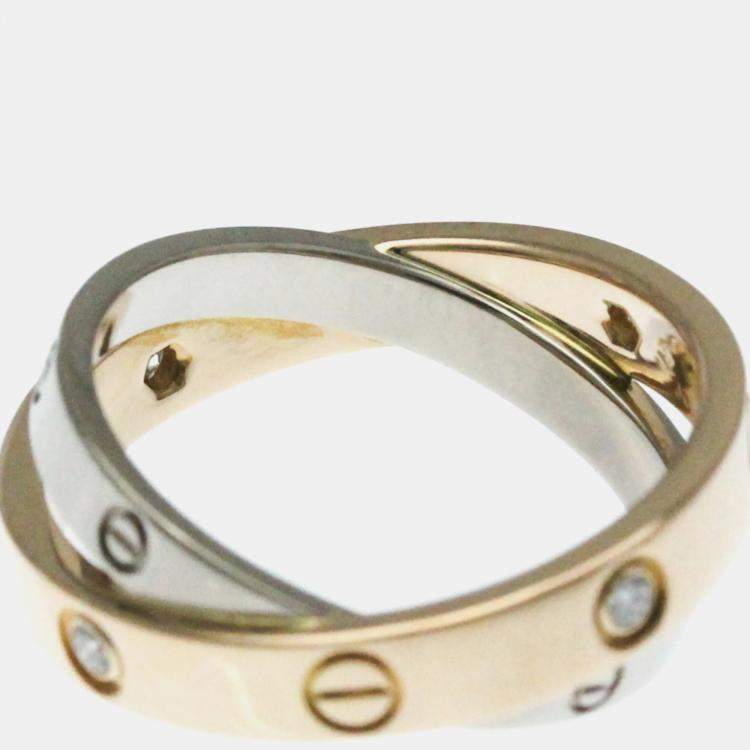 Pre Owned Cartier 18K Pink & White Gold Love Ring EU 51