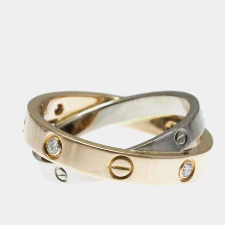Pre Owned Cartier 18K Pink & White Gold Love Ring EU 51