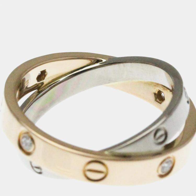 Pre Owned Cartier 18K Pink & White Gold Love Ring EU 51
