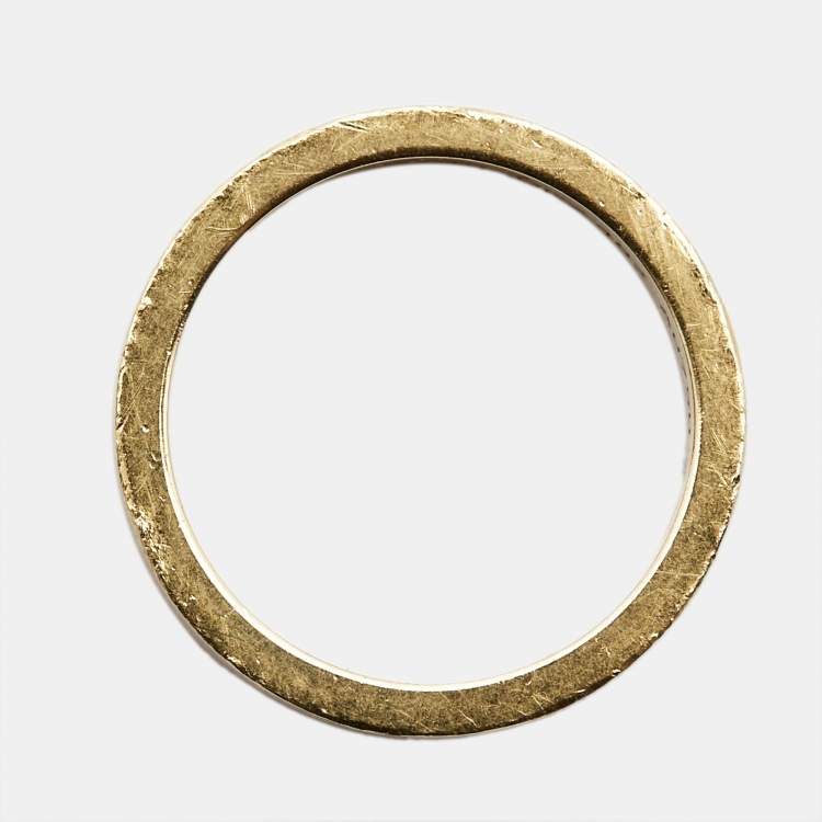 Pre Owned Cartier Vendome Louis 18k Three Tone Gold Wedding Band Ring Size 48