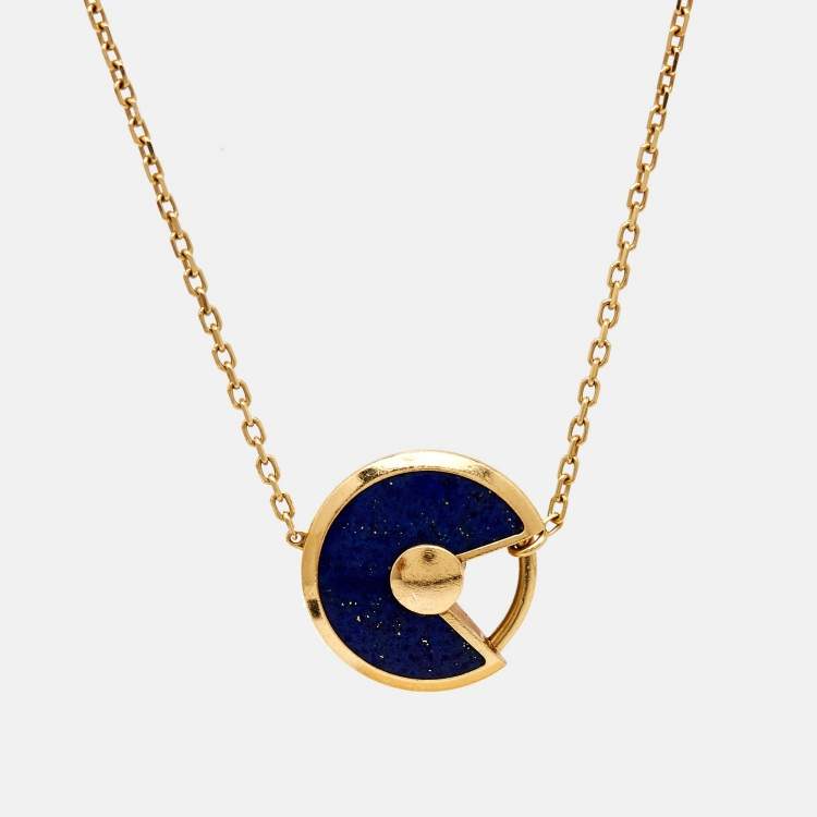 Pre Owned Cartier Amulette De Cartier Lapis Lazuli Diamond 18k Yellow Gold XS Model Bracelet
