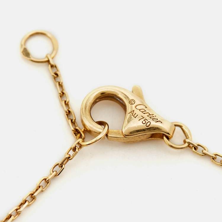 Pre Owned Cartier Amulette De Cartier Lapis Lazuli Diamond 18k Yellow Gold XS Model Bracelet