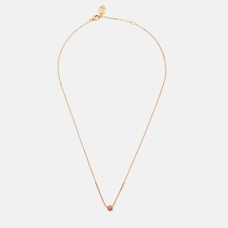 Pre Owned Cartier  D'Amour Pink Sapphire 18k Rose Gold Necklace