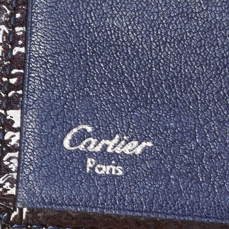 Pre Owned Cartier Plum Leather Happy Birthday French Wallet