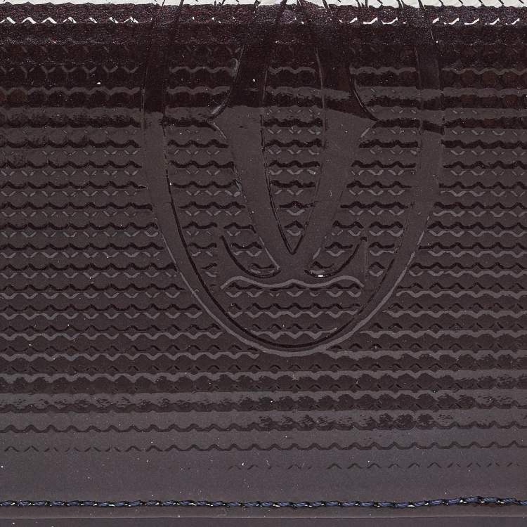 Pre Owned Cartier Plum Leather Happy Birthday French Wallet