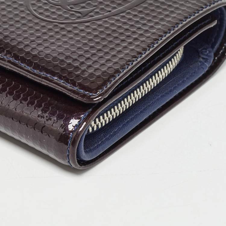 Pre Owned Cartier Plum Leather Happy Birthday French Wallet