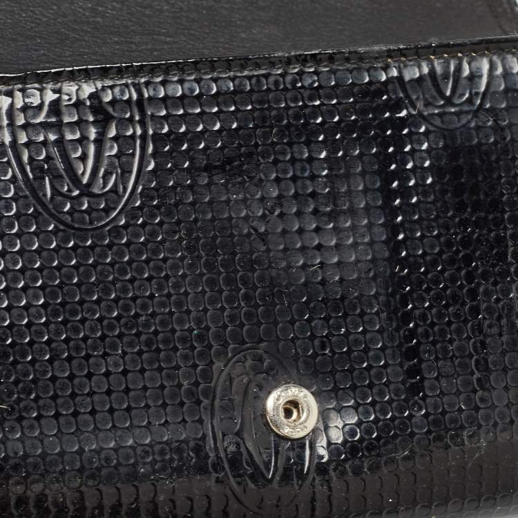 Pre Owned Cartier Black Patent Leather Happy Birthday Compact Wallet
