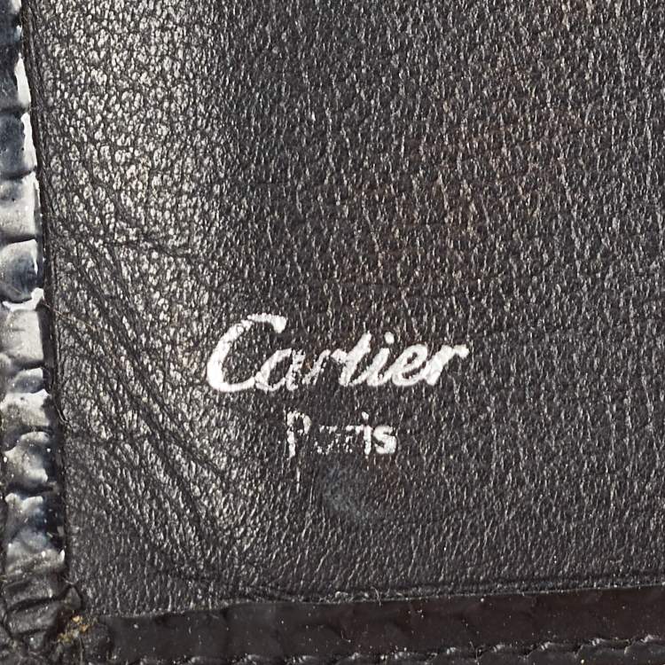 Pre Owned Cartier Black Patent Leather Happy Birthday Compact Wallet