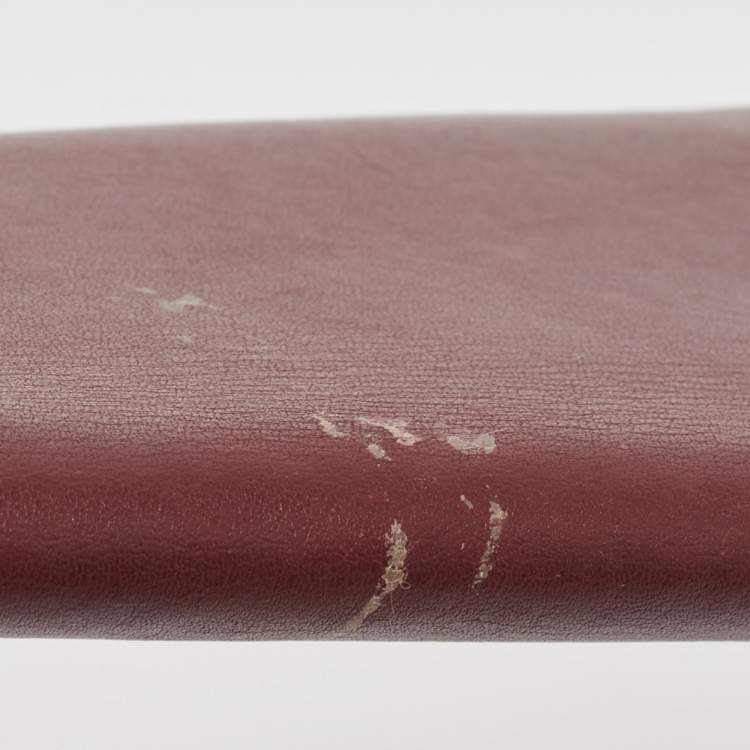 Pre Owned Cartier Burgundy Leather Must de Cartier Long Bifold Wallet