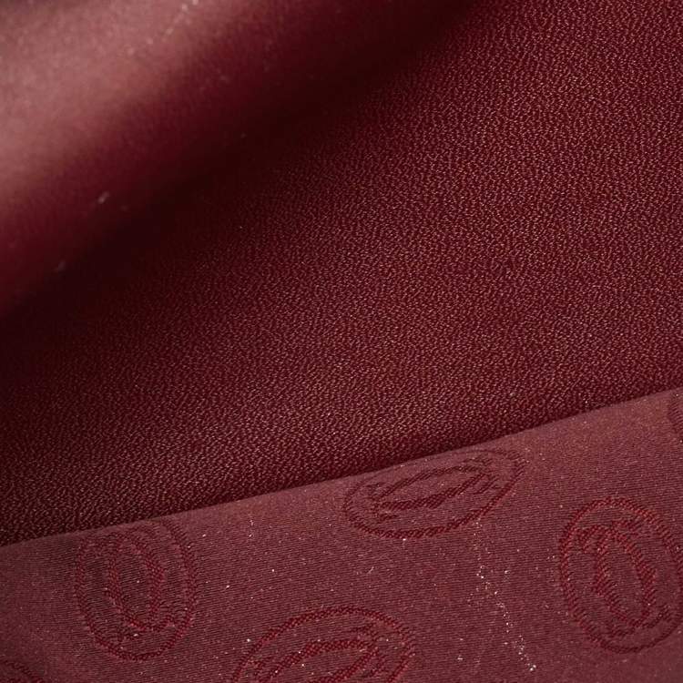 Pre Owned Cartier Burgundy Leather Must de Cartier Long Bifold Wallet