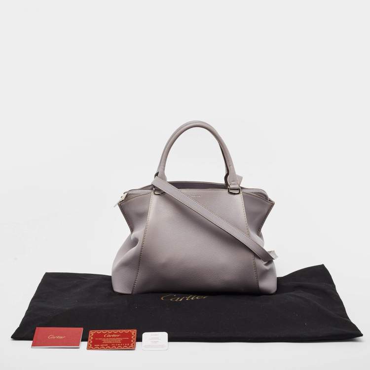 Pre Owned Cartier Mauve Leather Small C de Cartier Satchel