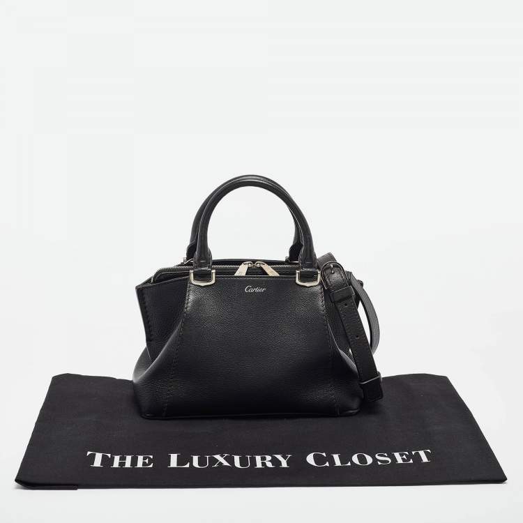 Pre Owned Cartier Black Leather Mini C de Cartier Satchel