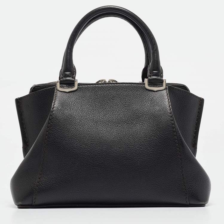 Pre Owned Cartier Black Leather Mini C de Cartier Satchel